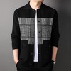 春秋季长袖男士针织开衫中青年潮流休闲男装格子外套 商品缩略图1