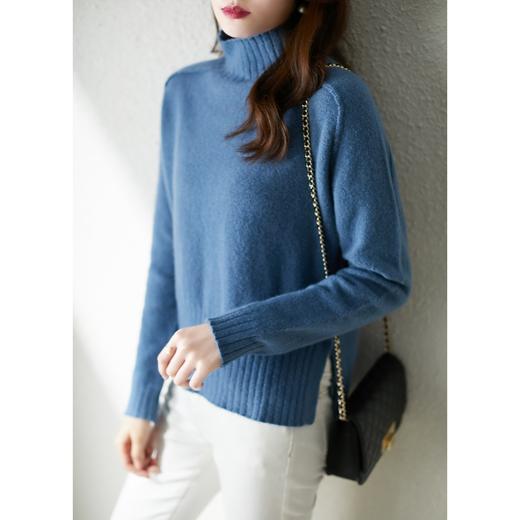 重磅牦牛绒毛衣女宽松外穿2023春季新款高领时尚女士坑条打底 商品图5