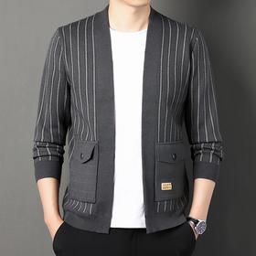 春秋季男士长袖针织开衫中青年潮流休闲外穿毛衫外套上衣