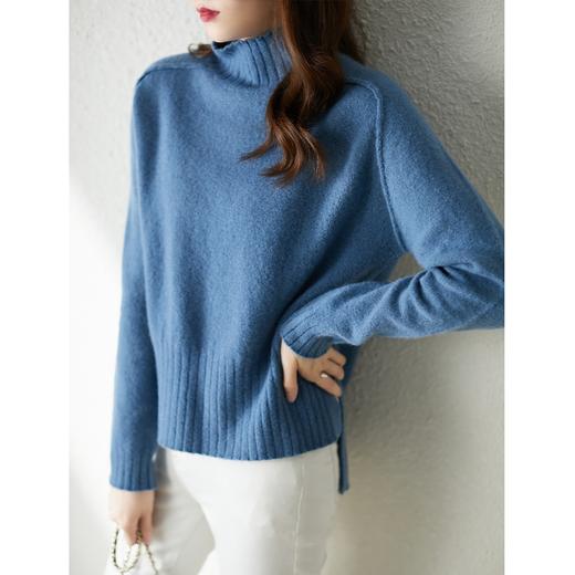 重磅牦牛绒毛衣女宽松外穿2023春季新款高领时尚女士坑条打底 商品图6