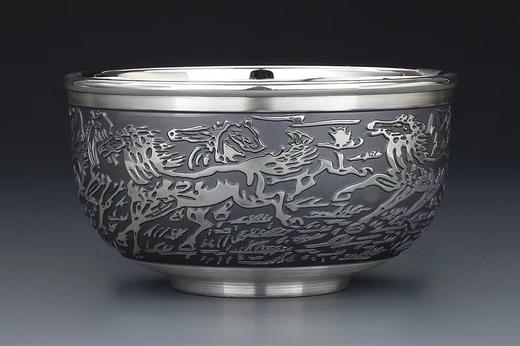 S999银【八骏雄风】碗摆件BX0080210032311 商品图0