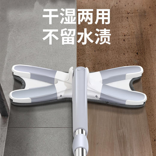「干湿两用！升级仿手拧」一拖净懒人拖把 免洗懒人平板拖把 干湿两用不留水渍 360度旋转清洁 仿人工手拧脱水清洁工具 商品图3