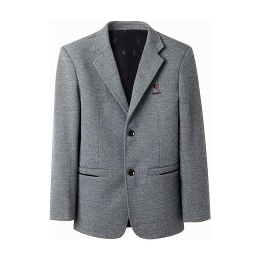 秋冬季男士翻领休闲西服中年字母刺绣宽松爸爸装商务西装 商品图4