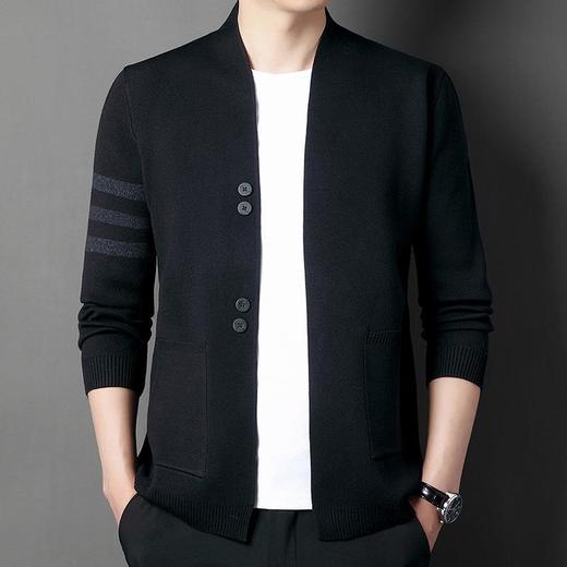 春秋季男士长袖针织开衫中青年潮流休闲外穿毛衫男装外套 商品图1