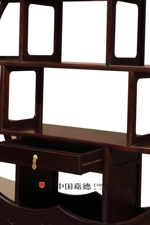 红桥红  家具严选  赞比亚紫檀（血檀）  【花开富贵博古架】 商品图2