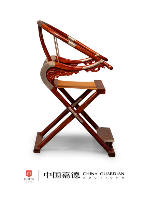 红桥红  家具严选  缅甸花梨（大果紫檀）【绳面 王款 麒麟纹交椅】 商品图3