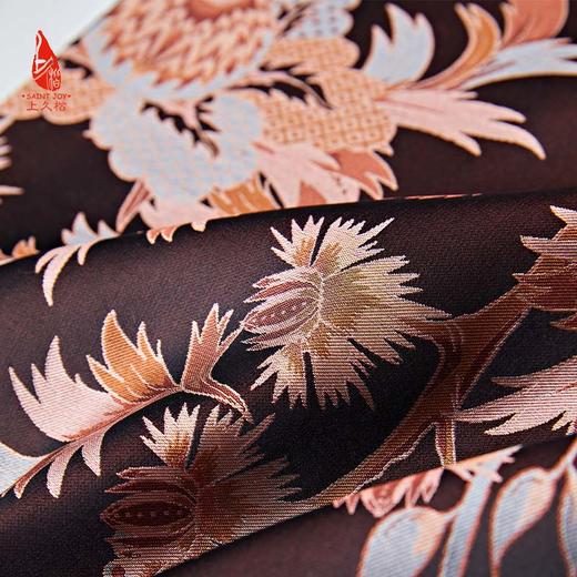 SAINTJOY/上久楷 宋锦围巾杜乐丽之花·深紫兰 深橘色 SCS20003 商品图7