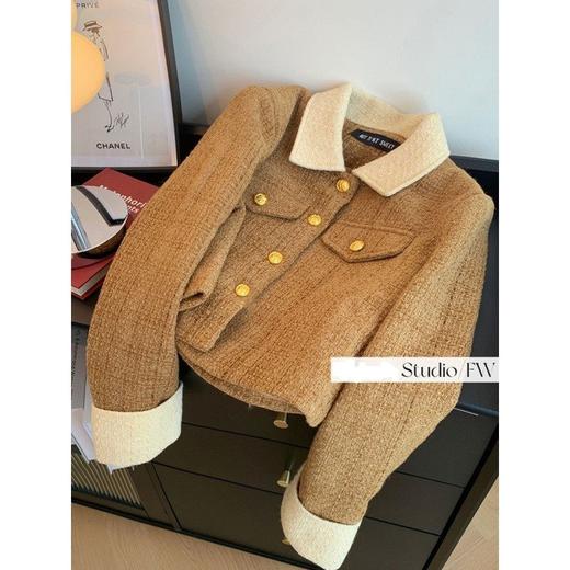 秋冬【咖色法式名媛小香风外套】夹棉气质氛围感 百搭小个子 商品图1