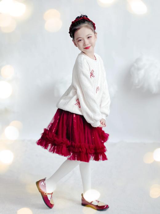 PureShare 亮片蝴蝶结毛毛上衣+亮片兔兔裙 商品图0