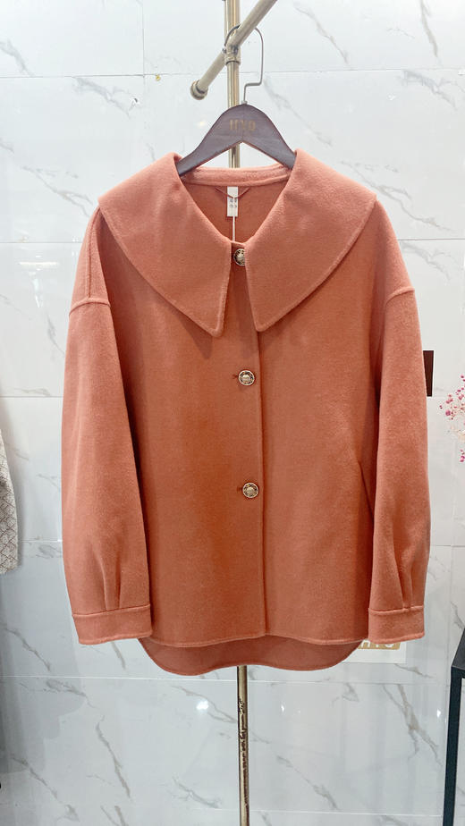 D6094      法式气质减龄百搭短款娃娃领双面羊绒大衣外套 商品图2