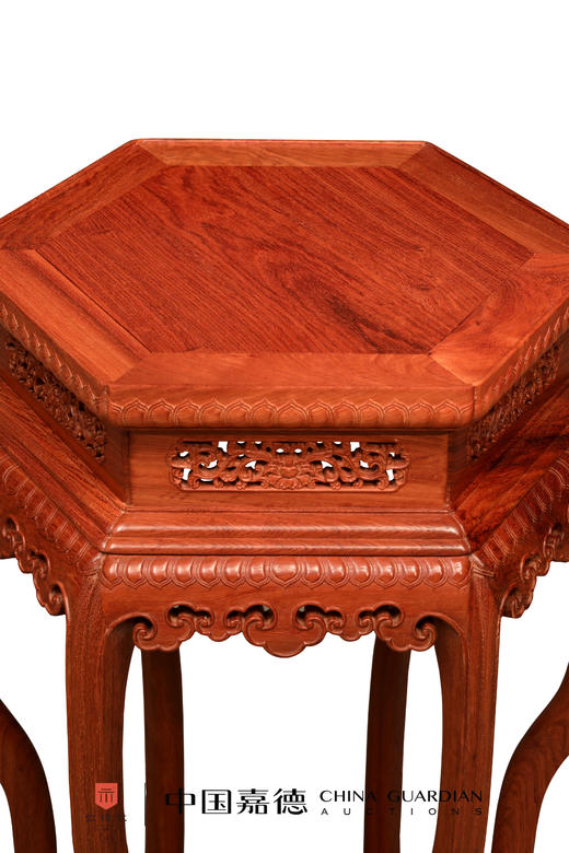 红桥红  家具严选  缅甸花梨（大果紫檀）  【故宫款六足如意带托尼 花架】 商品图2