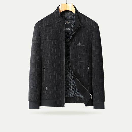 【圈】舒适【新款DLC】大依优型大码男装立领夹克商务外套男休闲加肥加大夹克上衣胖子显瘦Y 商品图6