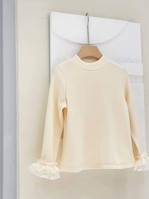 袖口拼纱加绒打底衫 商品图2