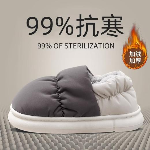 「五款配色！加绒加厚款」踩屎感棉拖鞋女冬季包跟加绒居家室内保暖厚底防水防滑月子棉鞋男 商品图0