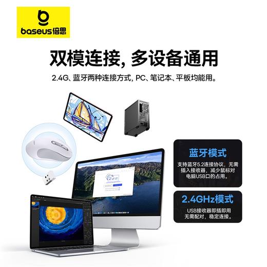 倍思 F02 人体工学 无线鼠标（五号电池*1）蜡笔小新联名版 商品图5