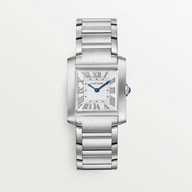 卡地亚 Cartier 坦克Tank Française腕表 中号款 精钢 石英 WSTA0074