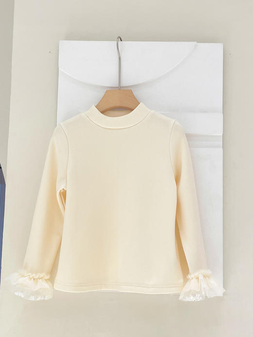 袖口拼纱加绒打底衫 商品图3