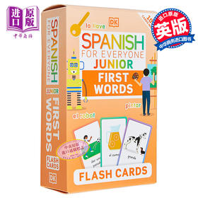 【中商原版】Spanish for Everyone Junior First Words Flash Cards人人学西班牙语青少版单词卡片 西班牙语学习 原版工具书