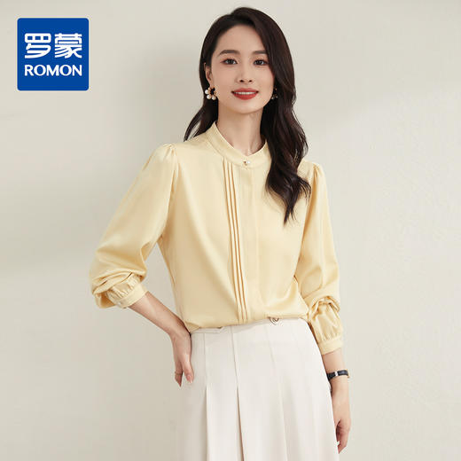 【舒适通勤】罗蒙四季款女式长袖衬衫百搭通勤清新百搭日常衬衫女 商品图0