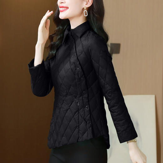 短款羽绒棉服，中式复古衬衫型外套女冬季轻薄内搭打底修身棉衣KQL-B43N1820 商品图2