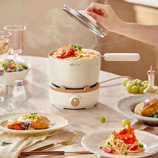 【小程序】小熊分体式电煮锅宿舍学生锅家用多功能奶锅煮面锅小电锅电热锅DRG-C12W6 商品图0