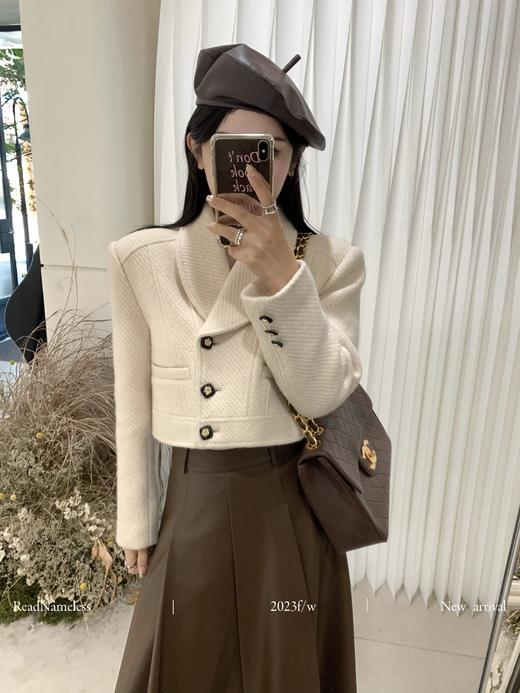 Read Nameless /伯爵小羊毛短外套+咖色皮长裙+小羊皮咖色贝雷帽 商品图14