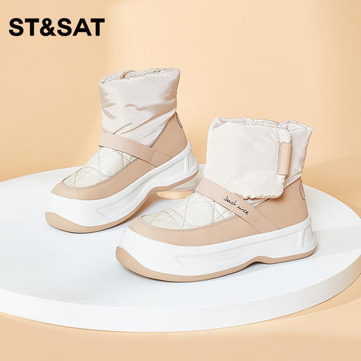 星期六保暖加绒羽绒厚底雪地靴SS3411A627 商品图0