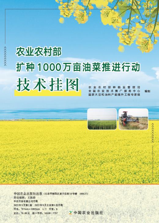 农业农村部扩种1000万亩油菜推进行动技术挂图【中国农业出版社官方正版，可开发票，下单时留开票信息和电子邮箱】 商品图0