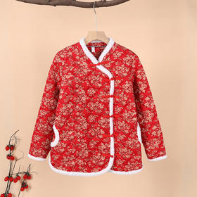 AHM jxxzs6004唐装加厚保暖复古盘扣碎花棉袄棉裤两件套