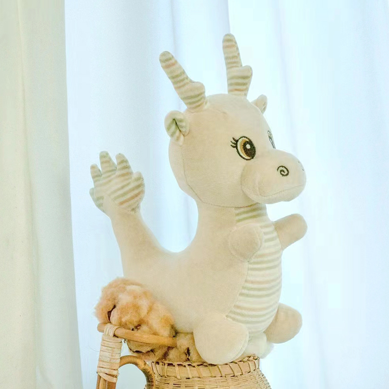 有机彩棉玩偶公仔 生肖动物吉祥物 熊猫/龙/兔牛/鼠/猪等 不染色 有机布料 小孩布艺玩偶睡觉小抱枕 新年生日礼物 素道敦煌天然有机彩棉织造 舒适安全健康