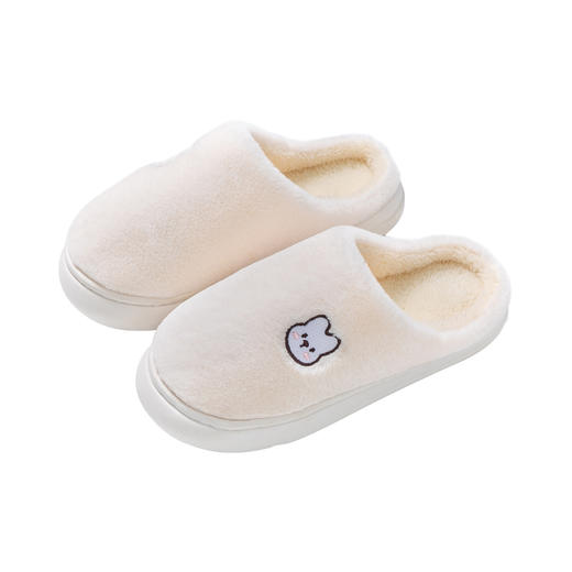 「六色可选！温馨设计」冬季新款棉拖鞋家居男女室内加厚保暖棉鞋纯色卡通刺绣耐磨防滑月子鞋 商品图4