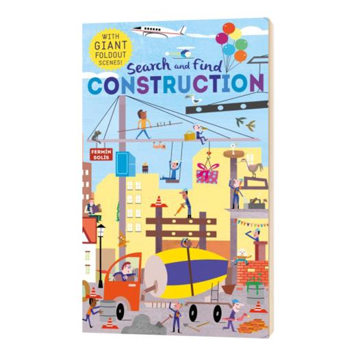 英文原版绘本 找找看 建筑 Search and Find Construction 精装 互动游戏书 全英文版 纸板书 商品图1