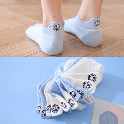 「10双批发装！萌趣款」新款叮当猫船袜女 刺绣卡通短筒袜子女棉质ins女袜配饰 商品图0