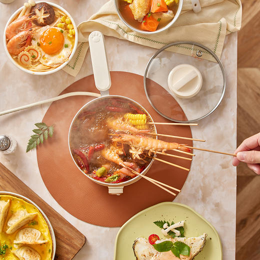 【小程序】小熊分体式电煮锅宿舍学生锅家用多功能奶锅煮面锅小电锅电热锅DRG-C12W6 商品图7