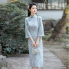 ZAYS-5188冬季羽毛纱改良倒大袖旗袍日常年轻淑女气质旗袍批发 商品缩略图0