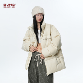 BJHG不计后果麂皮绒加厚保暖棉服男冬季潮牌美式复古刺绣棉衣外套