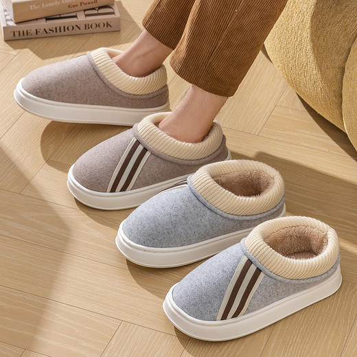 「五款配色！包跟款」踩屎感包跟棉鞋男士秋冬季情侣室内家居毛绒厚底保暖家用棉鞋女款 商品图1