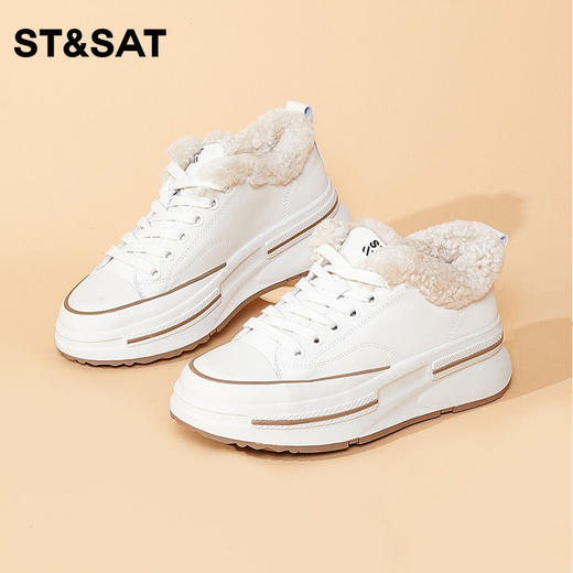 星期六保暖绒里厚底休闲板鞋SS34112456 商品图0