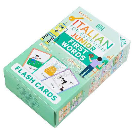【中商原版】Italian for Everyone Junior First Words Flash Cards人人学意大利语青少版单词卡片 意大利语学习 原版工具书 商品图1