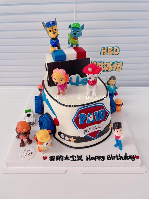 汪汪队小双层卡通儿童蛋糕-低糖处理无添加 商品图1