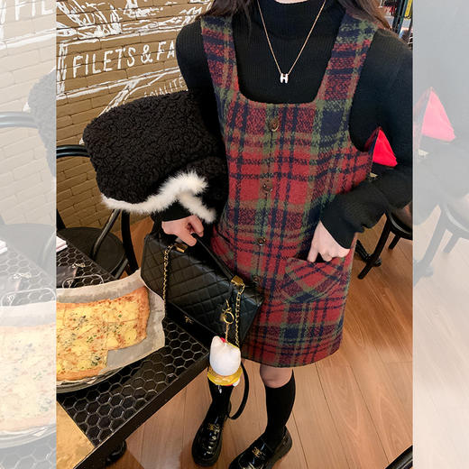 <曾小咸推荐> 【吸睛圣诞红】红色格子裙 商品图0