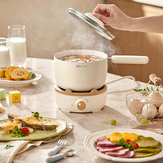 【小程序】小熊分体式电煮锅宿舍学生锅家用多功能奶锅煮面锅小电锅电热锅DRG-C12W6 商品图3