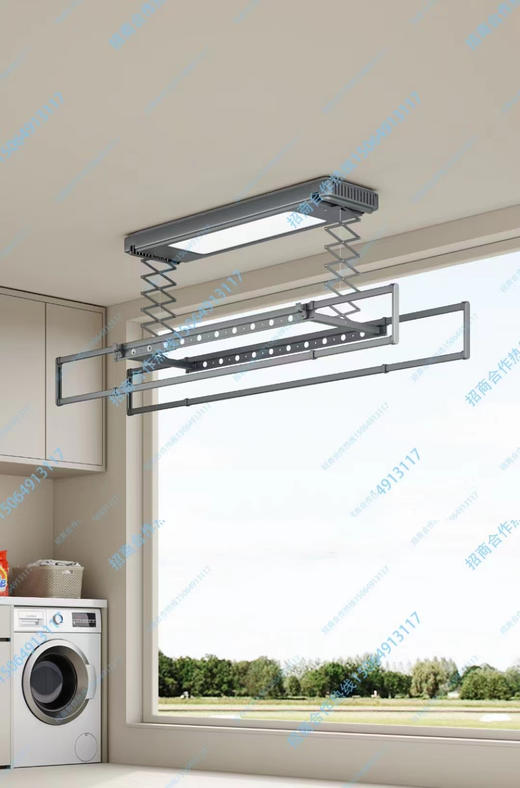 晾衣架 超薄C款 铁灰 照明款 商品图0