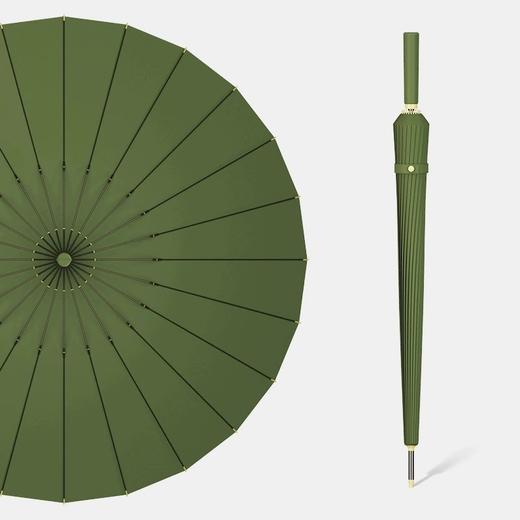 新款直杆皮柄雨伞 纤维骨架抗风暴雨伞 加大不湿身 送背带式伞套 商品图9