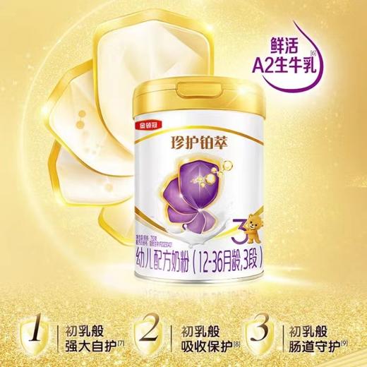 【复购好礼】金领冠珍护铂萃1-3段配方奶粉750g*2（HMOs+乳铁蛋白+A2生牛乳奶粉 中国专利配方给宝宝初乳般保护） 商品图1