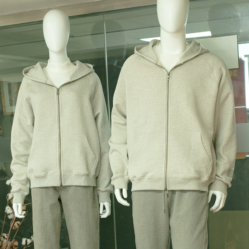 休闲针织连帽外套 2023秋冬新款 基础款卫衣帽衫 男女同款 情侣款运动衣 素道敦煌天然有机彩棉织造 舒适安全健康 [漳州仓]