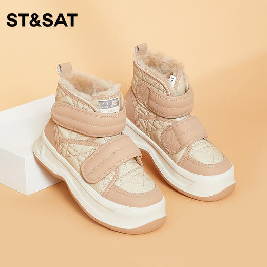 星期六潮流魔术贴保暖加绒雪地靴SS3411A632 商品图0
