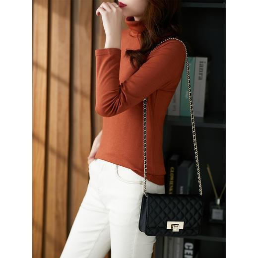 高领针织打底毛衫女 2023秋季新款韩版修身显瘦时尚女士内搭 商品图3