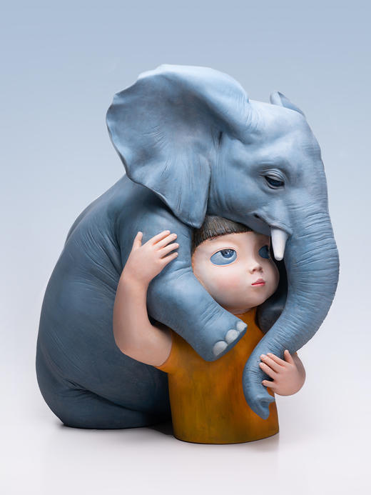 马玉签名限量雕塑《让我抱抱你-大象》》艺术装饰摆件客厅装饰品 商品图2