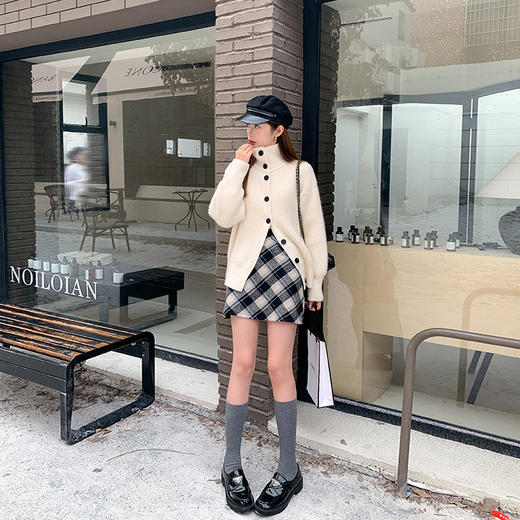 <曾小咸推荐> 【复古态度】长短款格子半裙 商品图4